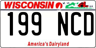WI license plate 199NCD