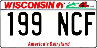 WI license plate 199NCF
