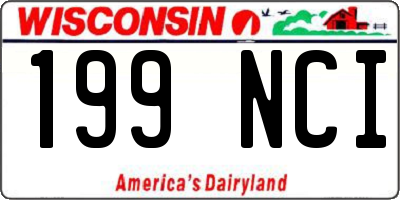 WI license plate 199NCI
