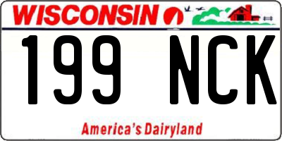 WI license plate 199NCK