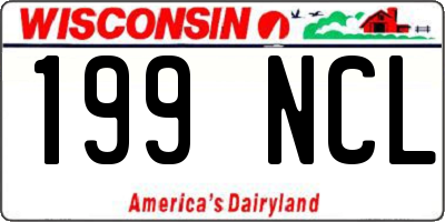 WI license plate 199NCL
