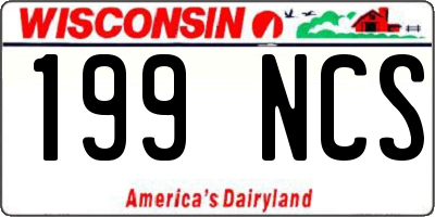 WI license plate 199NCS