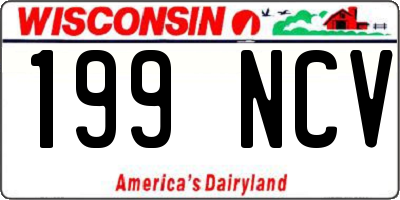 WI license plate 199NCV