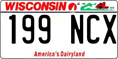 WI license plate 199NCX
