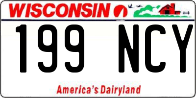 WI license plate 199NCY