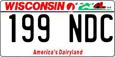 WI license plate 199NDC