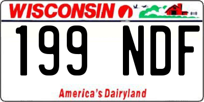 WI license plate 199NDF