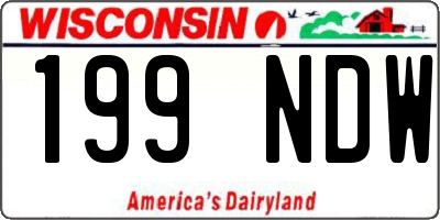 WI license plate 199NDW