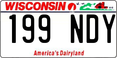 WI license plate 199NDY