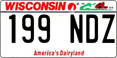 WI license plate 199NDZ