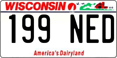 WI license plate 199NED