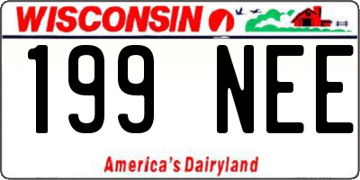 WI license plate 199NEE