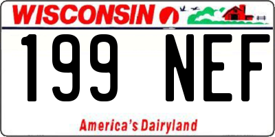 WI license plate 199NEF