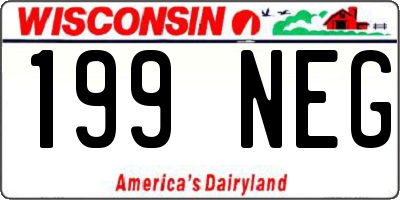 WI license plate 199NEG