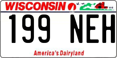 WI license plate 199NEH