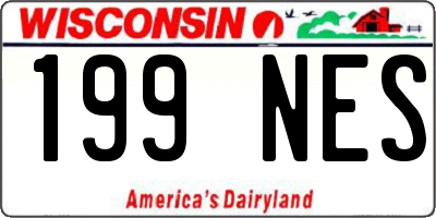 WI license plate 199NES