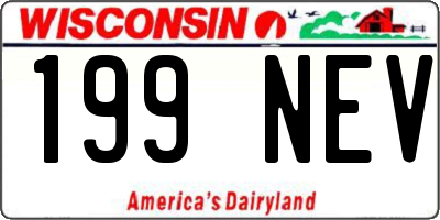WI license plate 199NEV