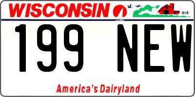 WI license plate 199NEW
