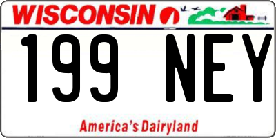 WI license plate 199NEY
