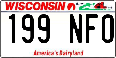 WI license plate 199NFO