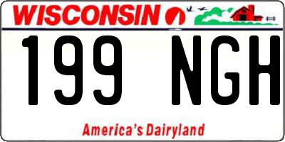 WI license plate 199NGH