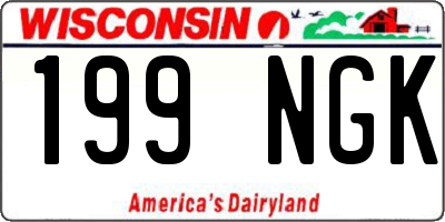 WI license plate 199NGK