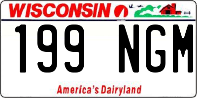 WI license plate 199NGM