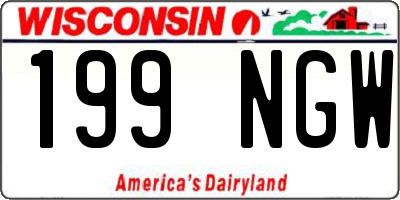 WI license plate 199NGW