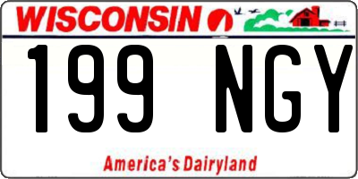 WI license plate 199NGY