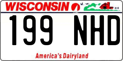 WI license plate 199NHD