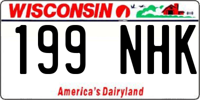 WI license plate 199NHK