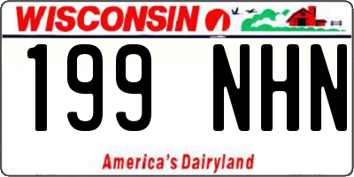 WI license plate 199NHN