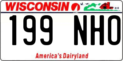 WI license plate 199NHO