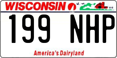 WI license plate 199NHP