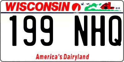WI license plate 199NHQ