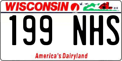 WI license plate 199NHS