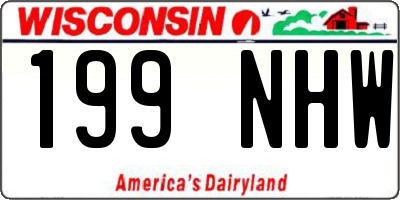 WI license plate 199NHW