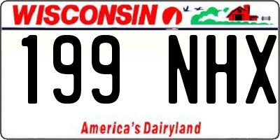 WI license plate 199NHX