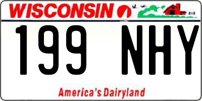 WI license plate 199NHY