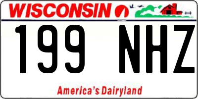 WI license plate 199NHZ