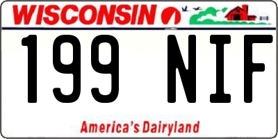 WI license plate 199NIF