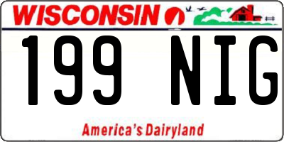 WI license plate 199NIG