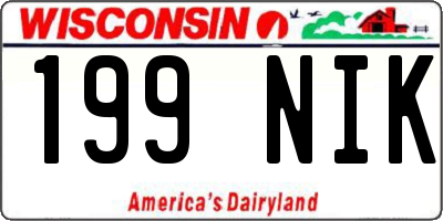 WI license plate 199NIK