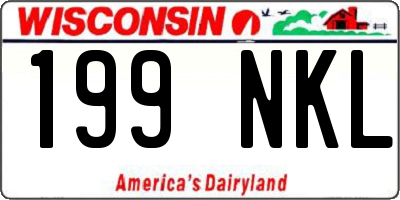 WI license plate 199NKL