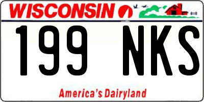 WI license plate 199NKS