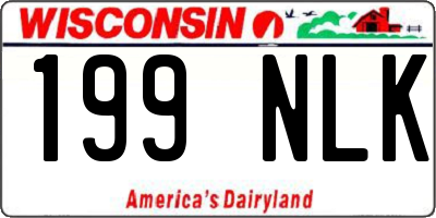 WI license plate 199NLK