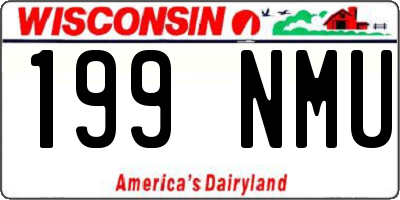 WI license plate 199NMU