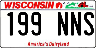 WI license plate 199NNS