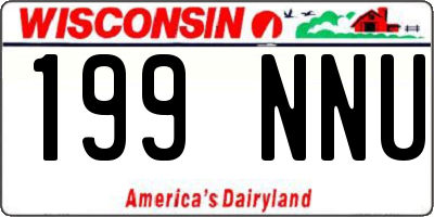 WI license plate 199NNU