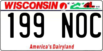 WI license plate 199NOC